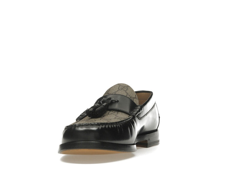 Gucci Tassel GG Canvas Loafers Black Ebony