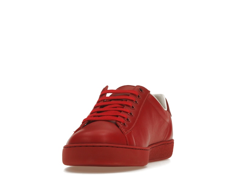 Gucci Ace Perforated Interlocking G Red