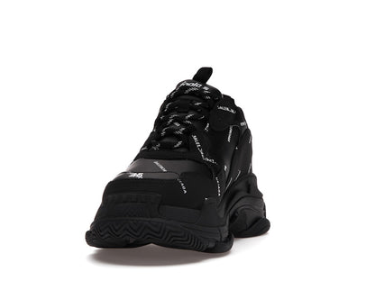 Balenciaga Triple S Allover Logo Black