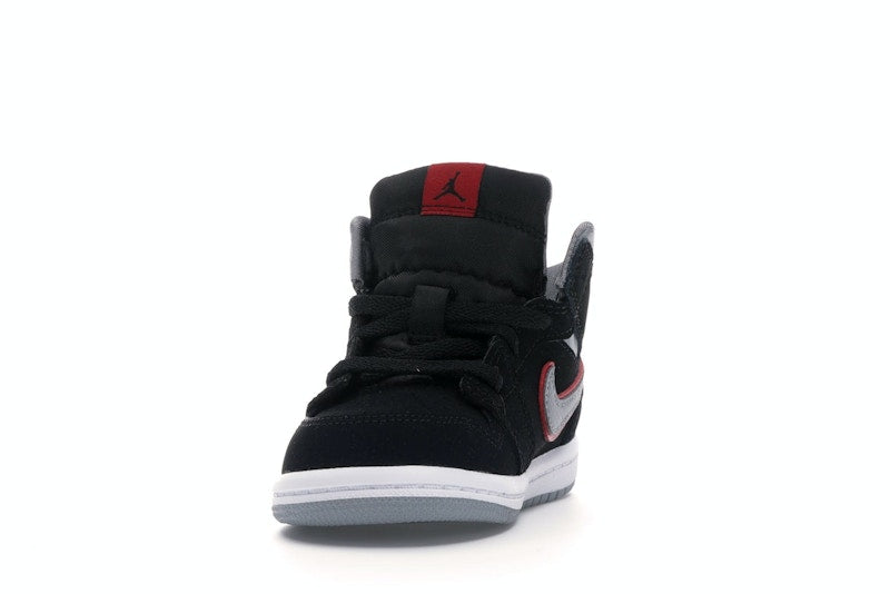 Jordan 1 Mid Black Particle Grey Gym Red (TD)