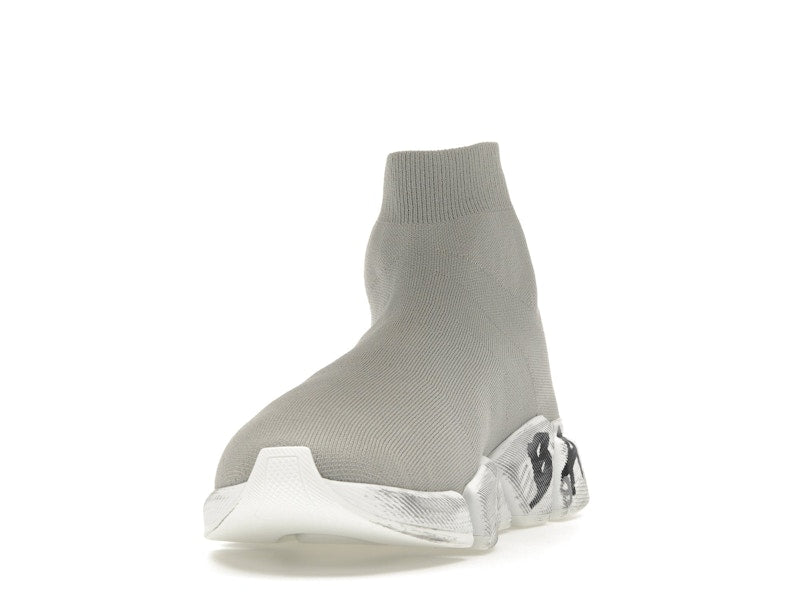 Balenciaga Speed 2.0 Graffiti Recycled Knit Grey White