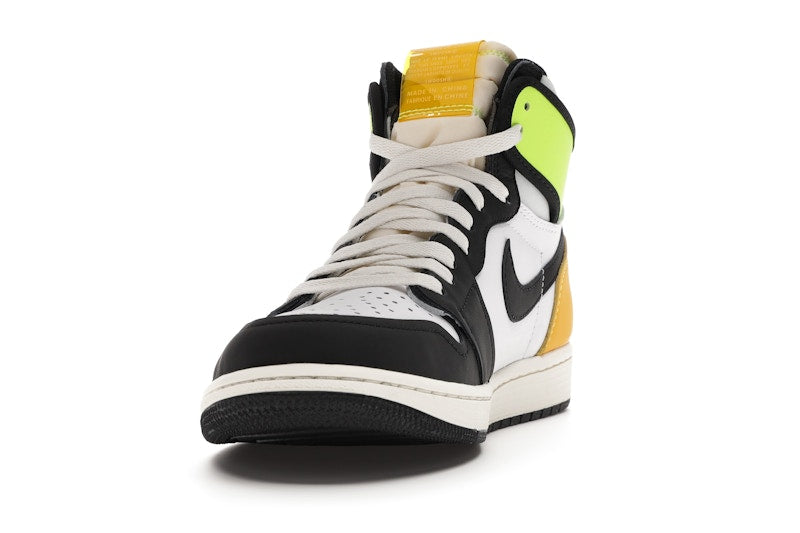 Jordan 1 Retro High White Black Volt University Gold