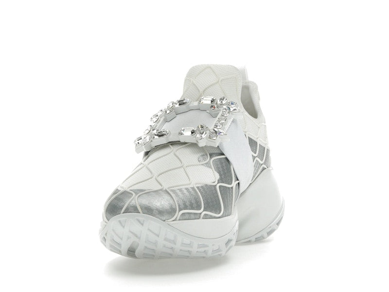 Roger Vivier Viv' Run Fabric Silver Crystal Buckle (Women's)
