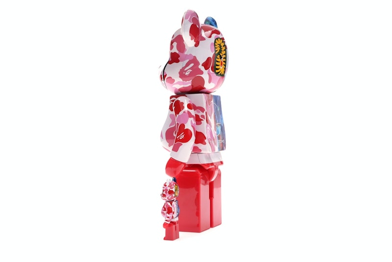 Bearbrick x Bape x Mika Ninagawa Shark 100% & 400% Set Pink