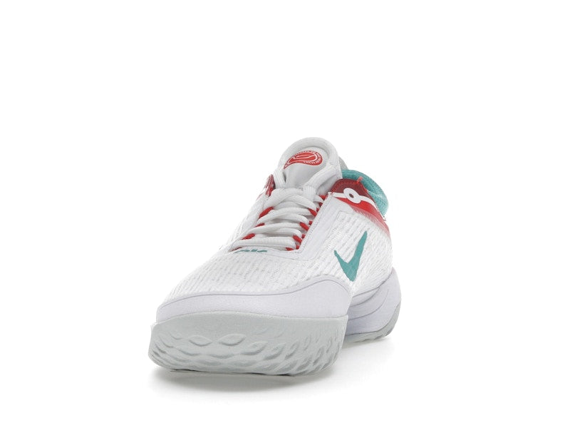 Nike Court Zoom NXT HC White Light Silver Habanero Red Washed Teal (Women's)