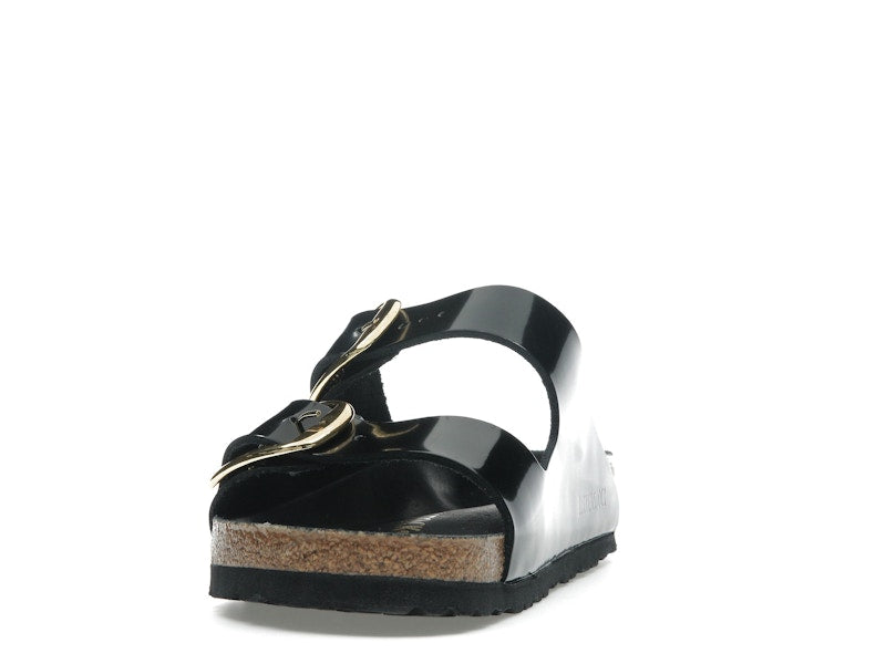 Birkenstock Arizona Big Buckle Natural Leather Patent Black Gold (Women's)