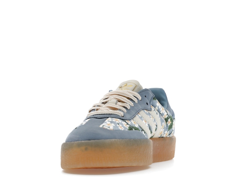 adidas Sambae Liberty London Floral Embroidery Blue Cream White (Women's)