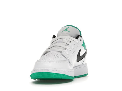 Jordan 1 Low White Lucky Green Tumbled Leather (GS)