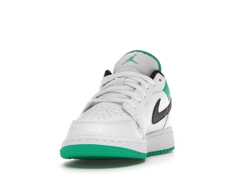 Jordan 1 Low White Lucky Green Tumbled Leather (GS)