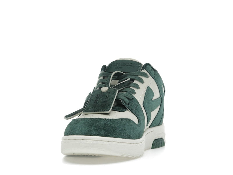 OFF-WHITE Out Of Office "OOO" Low Tops Jet Green Ecru Suede