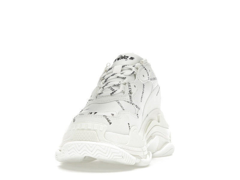 Balenciaga Triple S Allover Logo White (Women's)