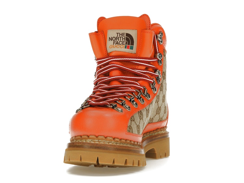 Gucci x The North Face Canvas Leather Boot Beige Orange (Women's)