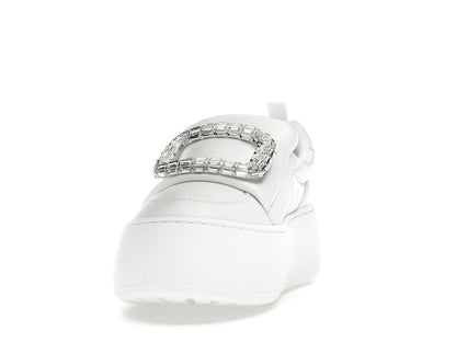 Roger Vivier Viv' Up White Crystal Buckle (Women's)