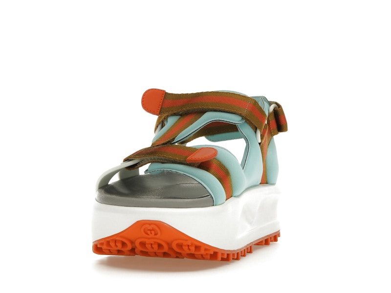 Gucci Colour Block Platform Sandal White Blue Orange (Women's)