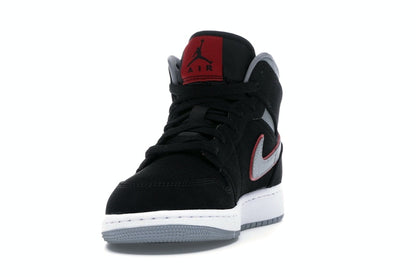 Jordan 1 Mid Black Particle Grey Gym Red (GS)