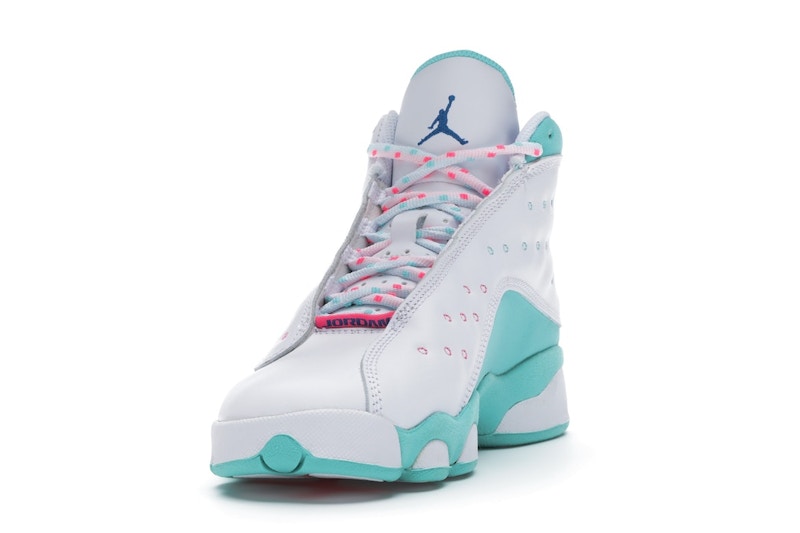 Jordan 13 Retro White Soar Green Pink (GS)