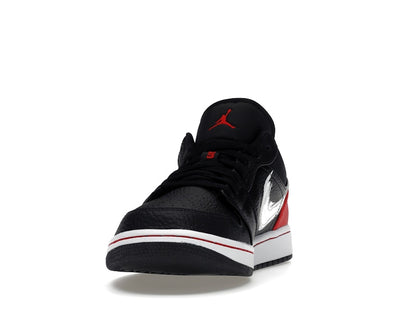 Jordan 1 Low Brushstroke Swoosh Black