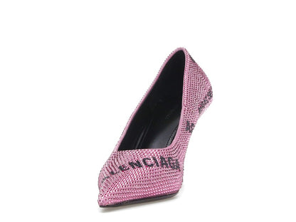Balenciaga Square Knife Embellished Pumps Pink Black (Women's)