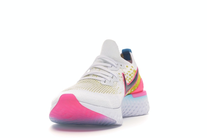 Nike Epic React Flyknit 1 White Pink Blast Citron