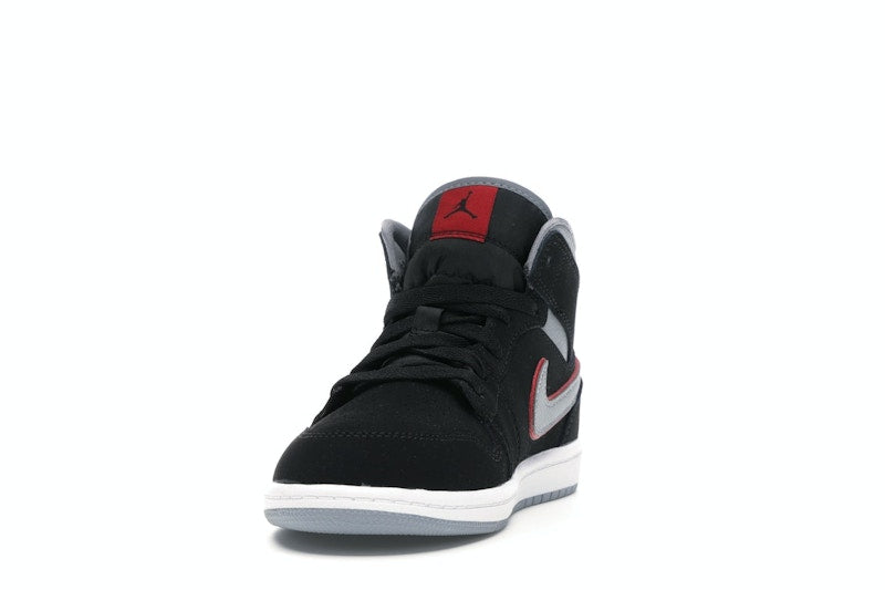 Jordan 1 Mid Black Particle Grey Gym Red (PS)