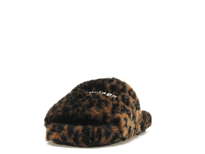 Balenciaga Furry Slide Leopard Brown Black