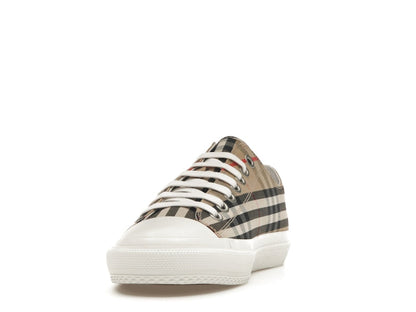Burberry Logo Print Vintage Check Cotton Sneakers Archive Beige (Women's)