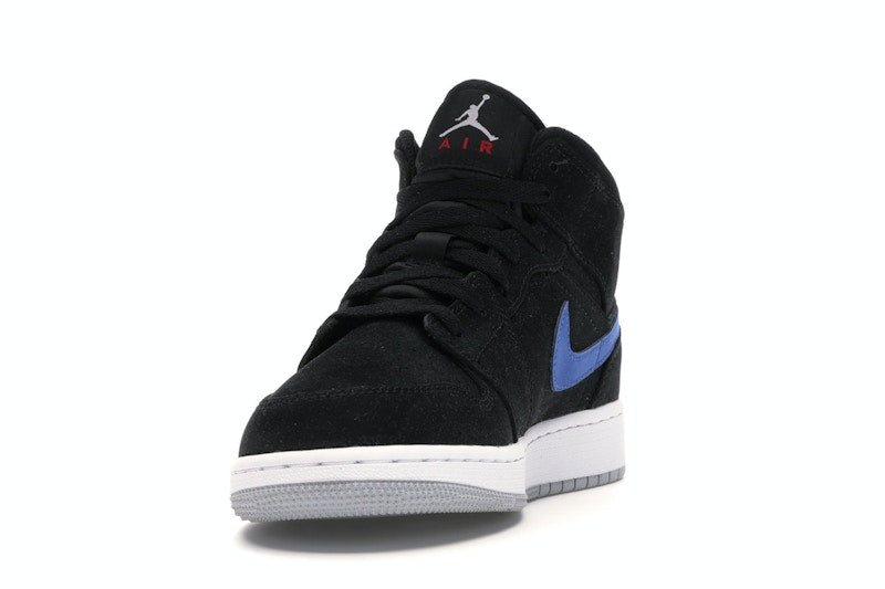 Jordan 1 Mid Multi-Color Swoosh Black (GS)