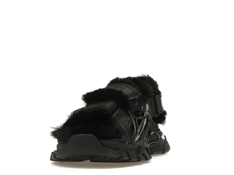 Balenciaga Track Sandal Fake Fur Black