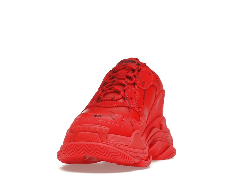 Balenciaga Triple S Allover Logo Red
