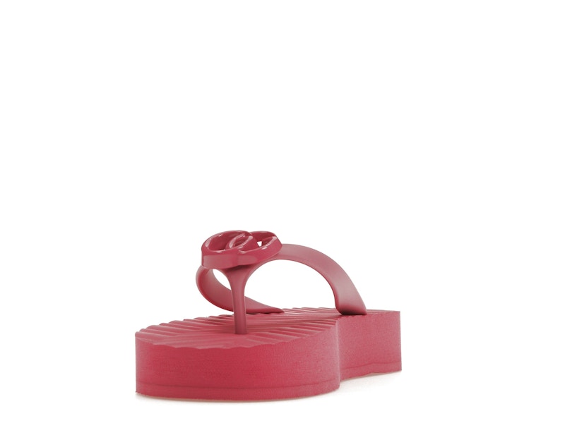 Gucci Chevron Thong Sandal Pink Rubber