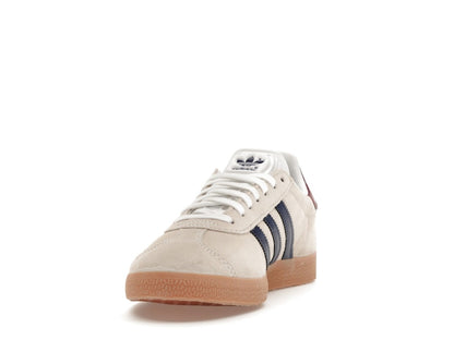 adidas Gazelle Beige Dark Blue Collegiate Burgundy
