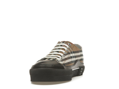 Burberry Vintage Check Lace-Up Sneaker Beige Brown