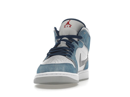 Jordan 1 Mid French Blue Fire Red