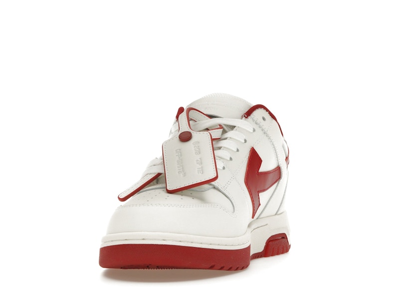OFF-WHITE Out Of Office OOO Low Tops White Burgundy
