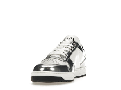 Prada Downtown Low Top Sneakers Leather White Silver