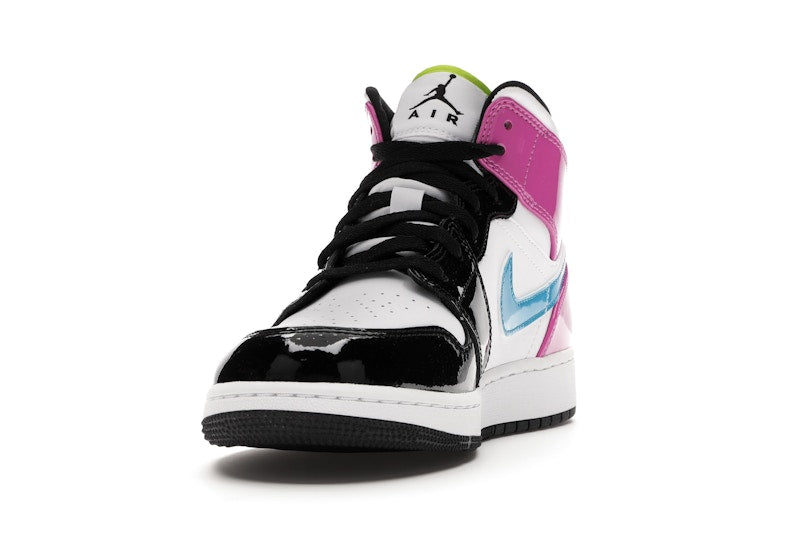 Jordan 1 Mid White Black Cyber Pink (GS)