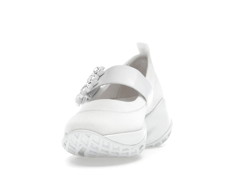 Roger Vivier Viv' Run Babies White Crystal Buckle (Women's)