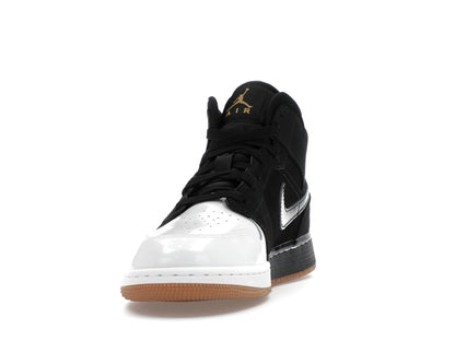 Jordan 1 Mid Black White Gold (GS)