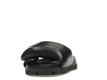 Prada Soft Padded 20mm Slide Sandal Black Nappa Leather