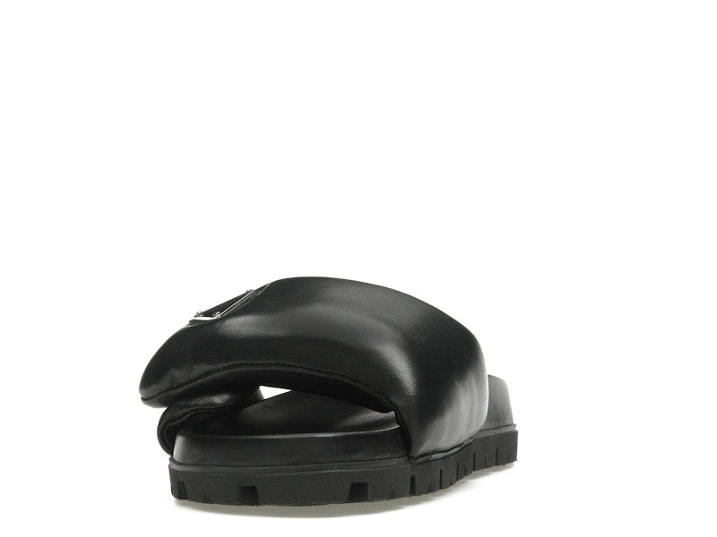 Prada Soft Padded 20mm Slide Sandal Black Nappa Leather