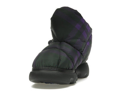 Burberry Check Pillow Boot Black Purple