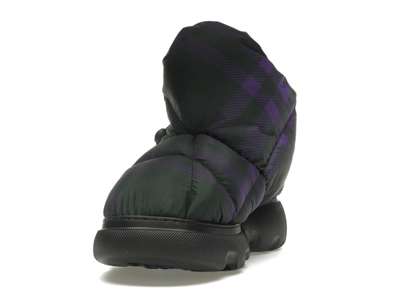 Burberry Check Pillow Boot Black Purple