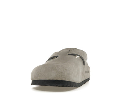 Birkenstock Boston Shearling Suede Stone Coin