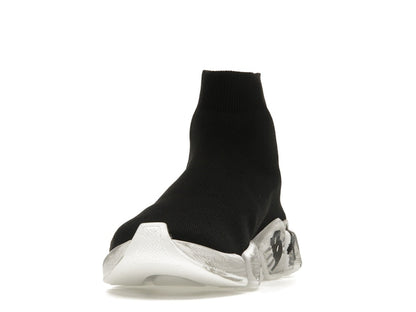 Balenciaga Speed 2.0 Graffiti Recycled Knit Black White