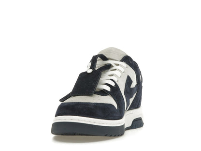 OFF-WHITE Out Of Office OOO Low Tops White Navy Blue Suede