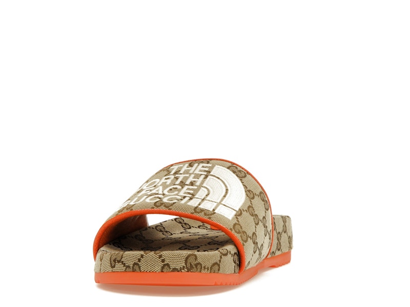 Gucci x The North Face GG Slide Orange Beige Ebony Original GG Canvas