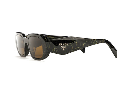 Prada Sunglasses PR 17WSF Black/Yellow Marble/Dark Brown (PR17WSF-19D01T-51)