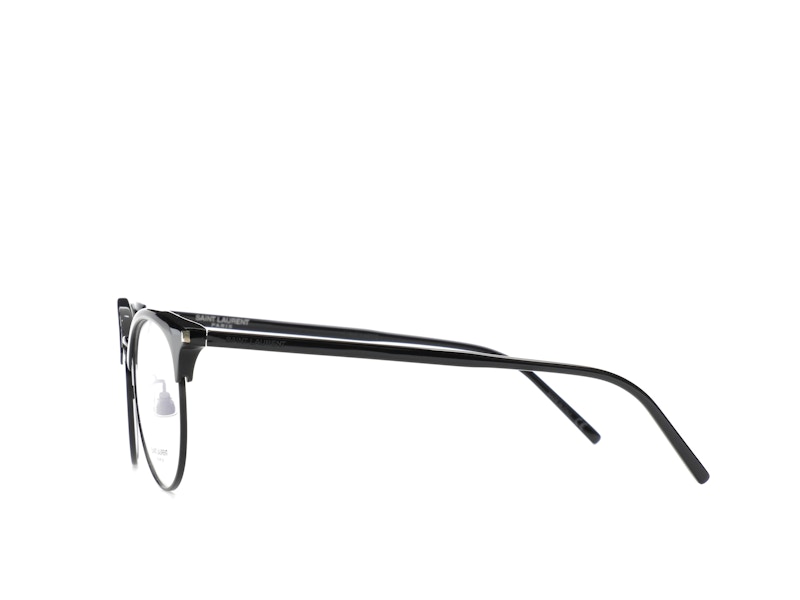 Saint Laurent Round-Frame Acetate Optical Frames Black Black Transparent (SL233F-30002729-001)