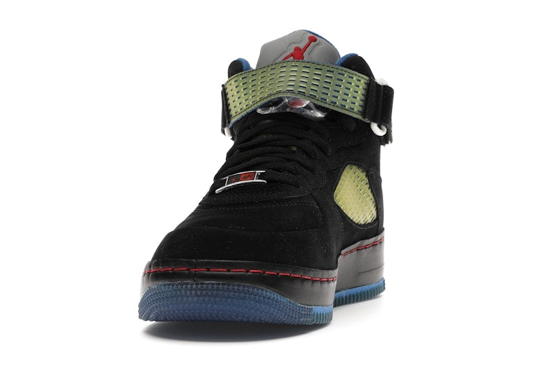 Jordan AJF 5 Black Blue Ribbon Varsity Red