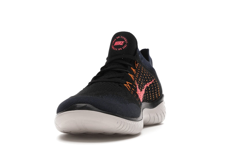 Nike Free RN Flyknit 2018 Black Flash Crimson Orange Peel